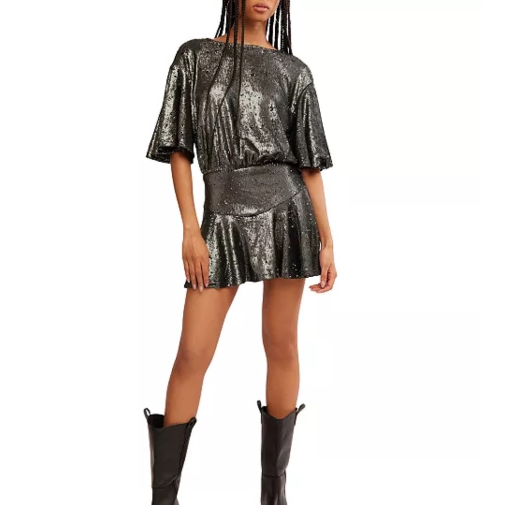 Women's Manuka Sequin Flutter-Sleeve Mini Dress